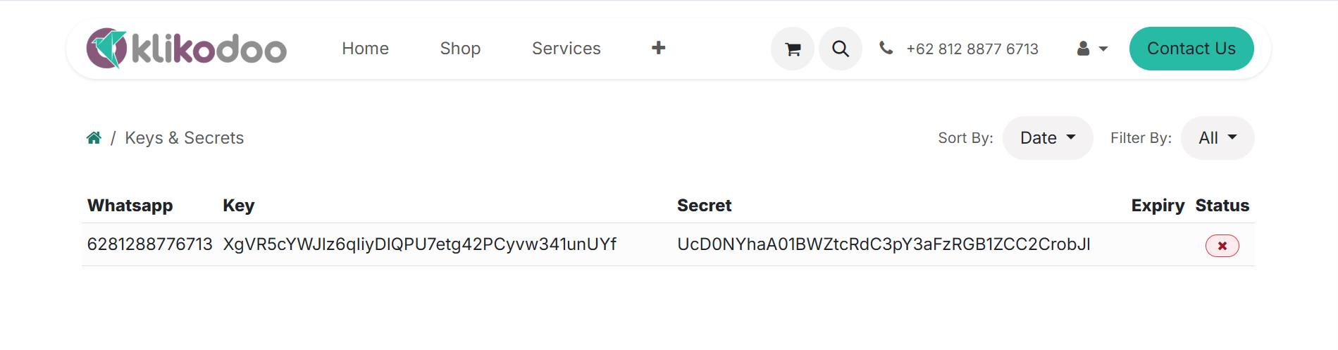 Key and Secret