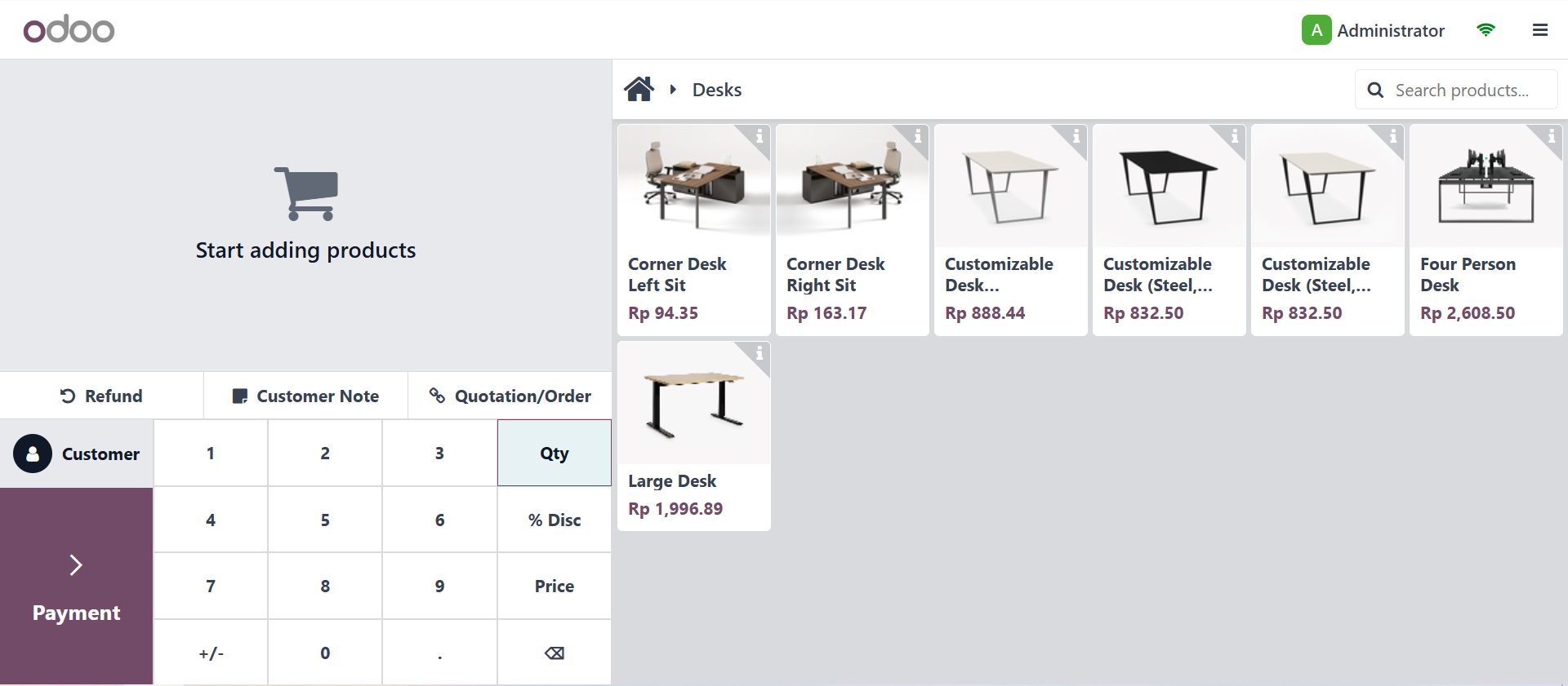 Point of Sale screen